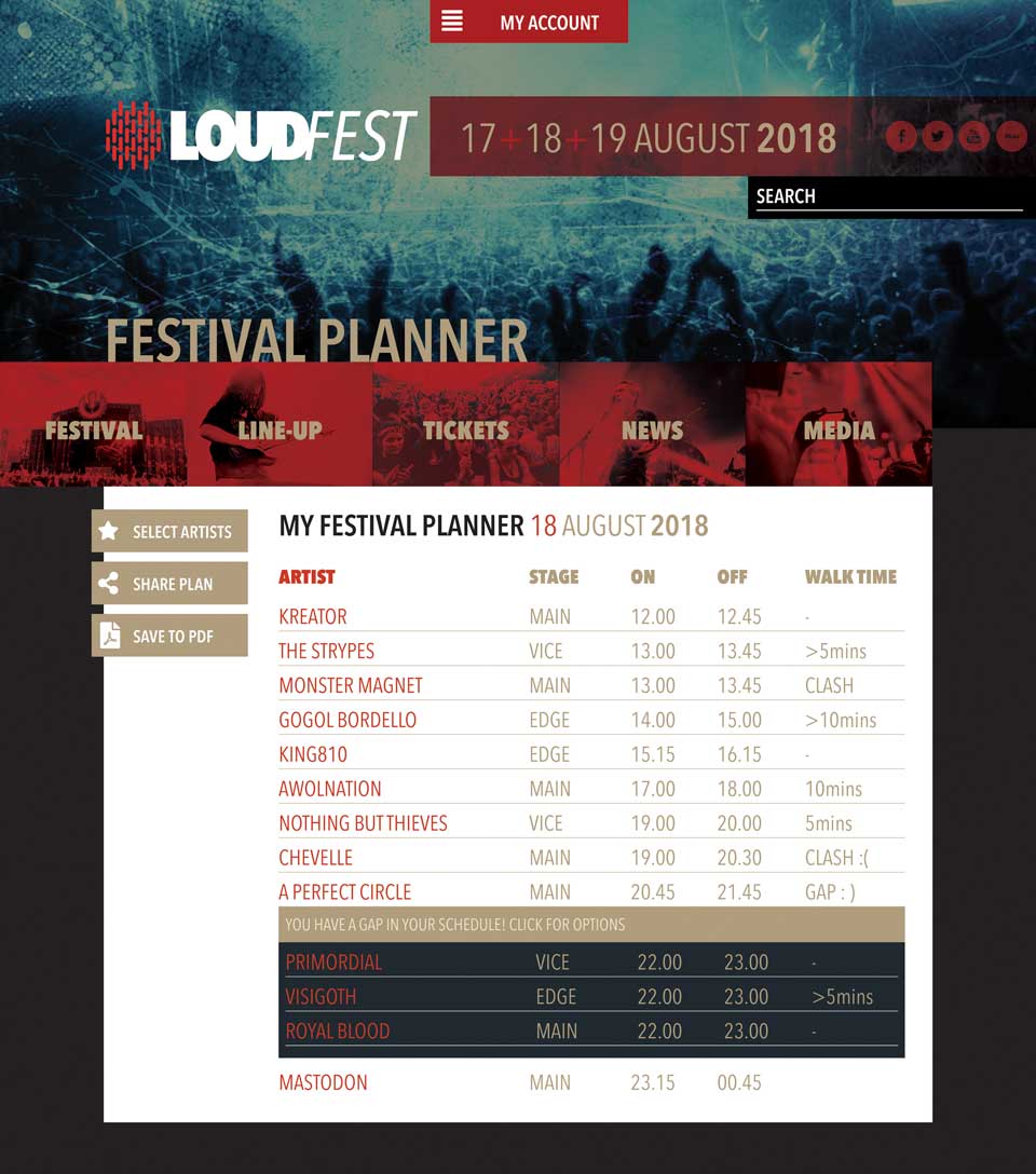 Net Magazine - Design Challenge Loudfest Planner