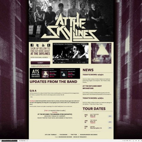 At the Skylines - Band Landing Page Design
