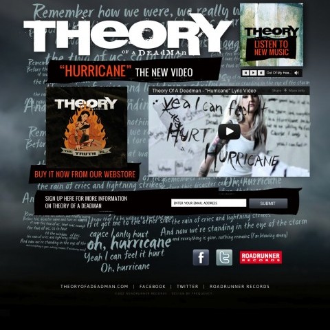 Theory of A Deadman - Video Landing Page
